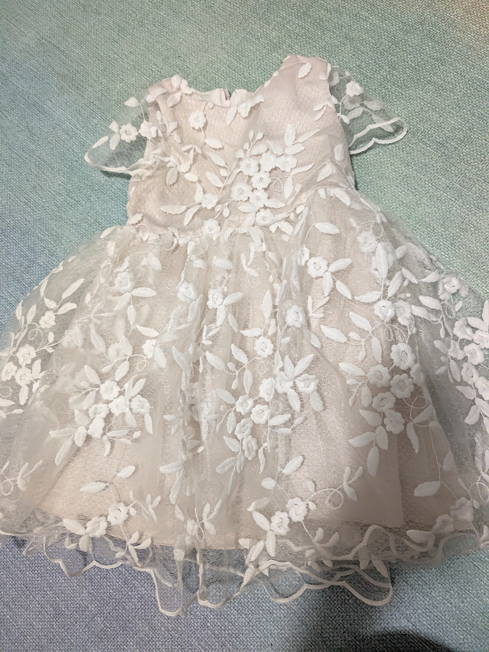 Anthropologie Girls Floral Lace Flower Girl  Dress - Blush Pink